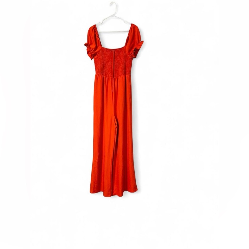 Code x Mode Vibrant Orange Smocked Jumpsuit. Medium